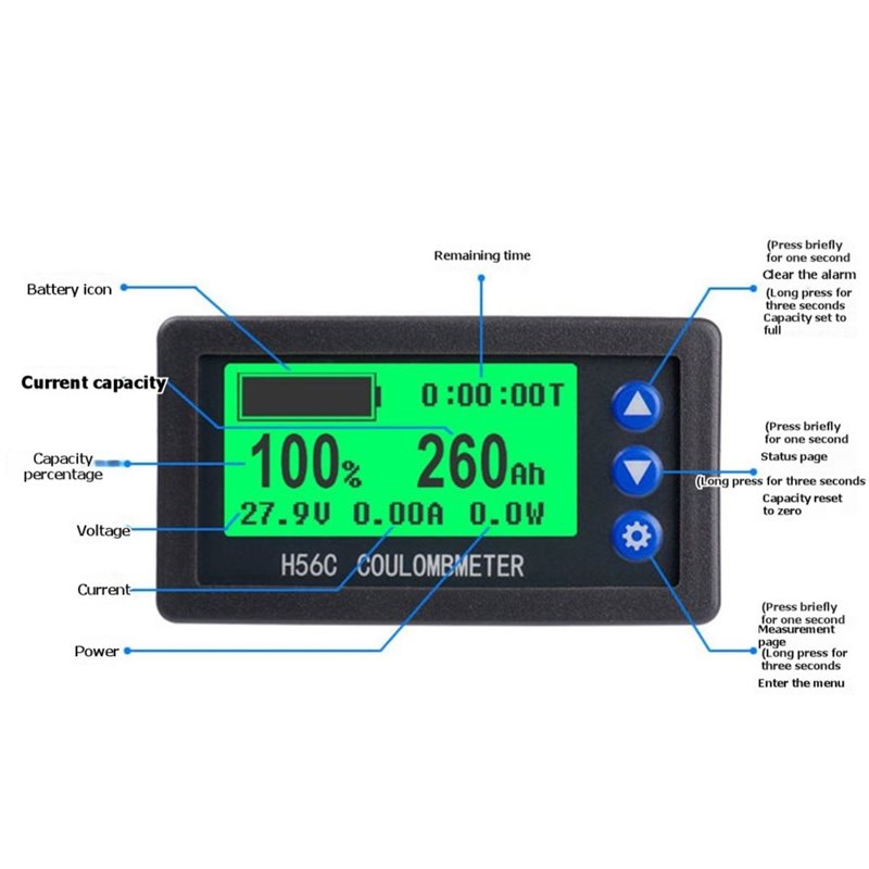 Battery Monitor Coulometer - [EYEL!NEW!】 H56CS DC100V 배터리 용량 테스터