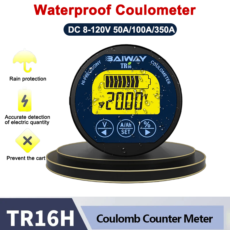 Battery Monitor Coulometer - TR16H 방수 쿨로미터 DC 8-120V 50A/100A/350A